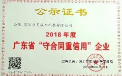 2018年度重合同守信用证书